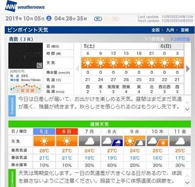 折り紙供養の日 の本日10 5 土 日の出6時9分35秒 青島グランドホテル