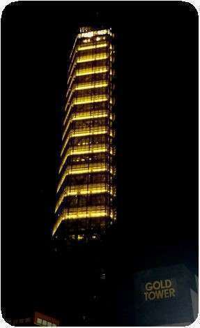 ゴールドタワーの色が変わりました 坂出グランドホテル