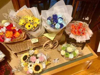 ペーパーフラワーの花束 金盛館せゝらぎ せせらぎ