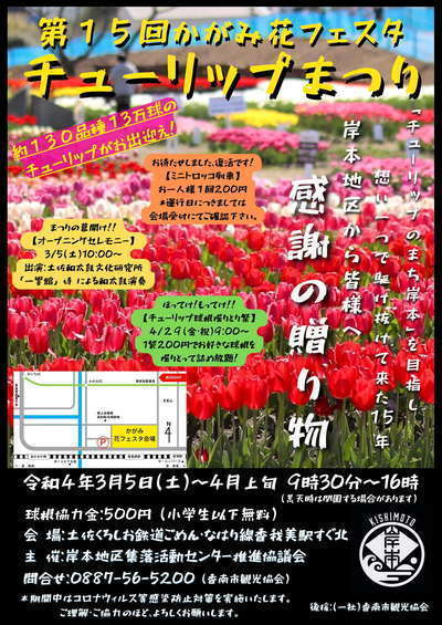 第15回かがみ花フェスタ チューリップまつり リゾートホテル海辺の果樹園 第15回かがみ花フェスタ チューリップまつり リゾートホテル海辺の果樹園