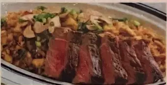和牛中落ちステーキwithガーリックライス