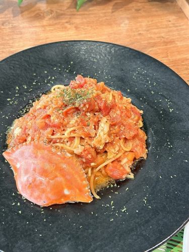 ワタリガニのトマトスパゲティ