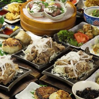 【満足コース】鮪山かけ・とり天・大分県産牛カルビ含絶品料理◎2H飲み放題付全8品4000円(税込)