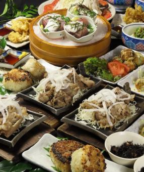 【満足コース】鮪山かけ・とり天・大分県産牛カルビ含絶品料理◎2H飲み放題付全8品4000円(税込)