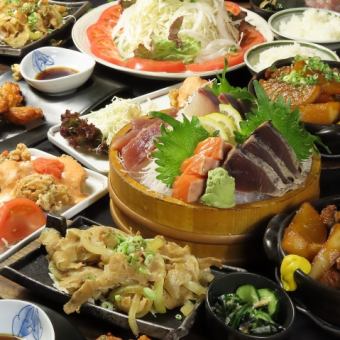 【豪華コース】かんてきや名物特大チキン南蛮・奥豊後豚・刺身含む全9品2H飲み放題付5000円