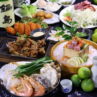 【忘年会贅沢コース】雲丹イクラ鮪・海鮮鍋・牡蛎・河豚のたたき含む全9品2H飲み放題付6000円