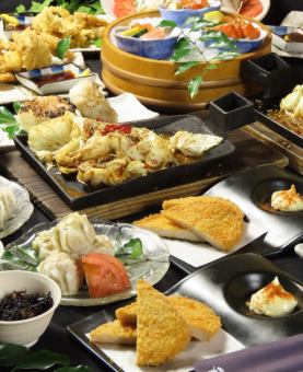 仅限工作日♪ [标准套餐] 享用大分县特产，如饺子和鸟天♪ 8 道菜，2 小时畅饮，仅需 3,500 日元（含税）