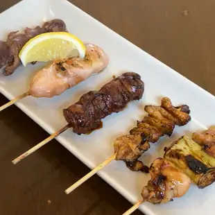 什锦烤鸡肉串(5串)