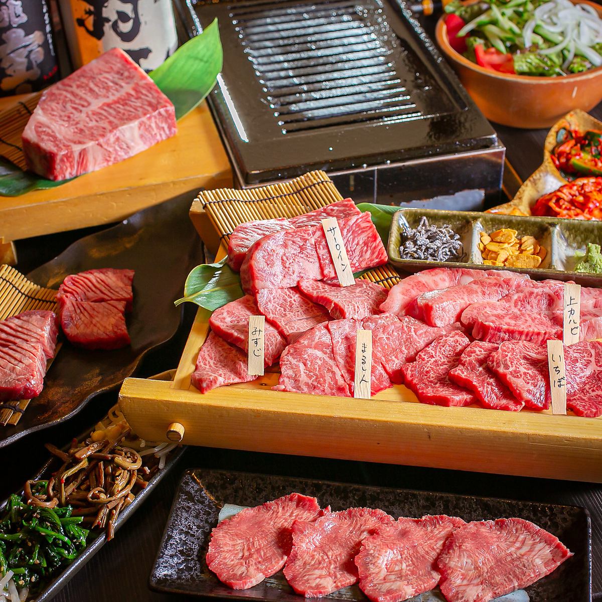 ◇享受店主精心挑選的稀有食物◇專注於日本黑牛肉和國產牛肉，非常美味的烤肉♪