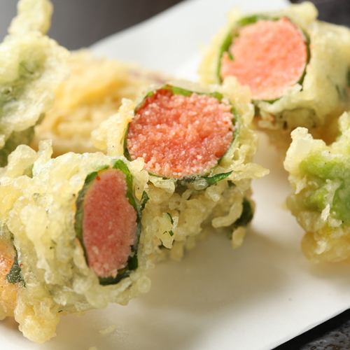 明太子の大葉巻き天ぷら