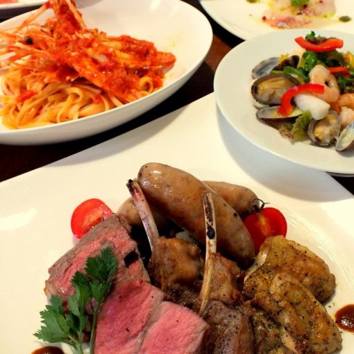 [Very popular♪] Meat bar-style grill plate with 5 courses for 4,950 yen (tax included)!