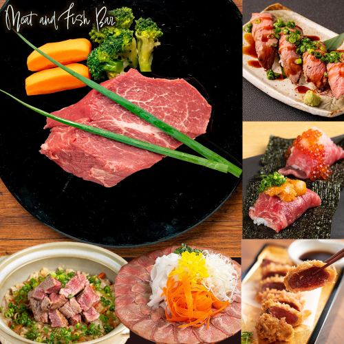 Delicious meat dishes such as steak and horse meat cutlets♪