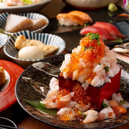 New Year's Party [SNS-popular overflowing sushi! Eye-opening course] {3 hours all-you-can-drink x 7 dishes for 5,000 yen} Luxurious seafood ♪