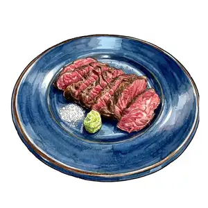 低温調理で仕上げた牛ハラミステーキ~マルドンの塩であっさりと~