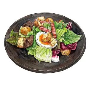 お肉屋さんの満足サラダ