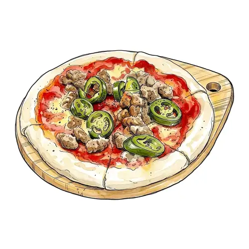 自家製サルシッチャとハラペーニョのスパイシーピッツァ