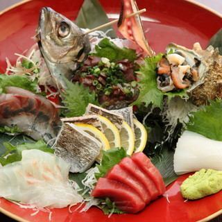 Most popular [fish and meat] sashimi platter + horse sashimi [120 minutes all-you-can-drink 11-item course 7000 yen → 6000 yen] (Premium Malt's)