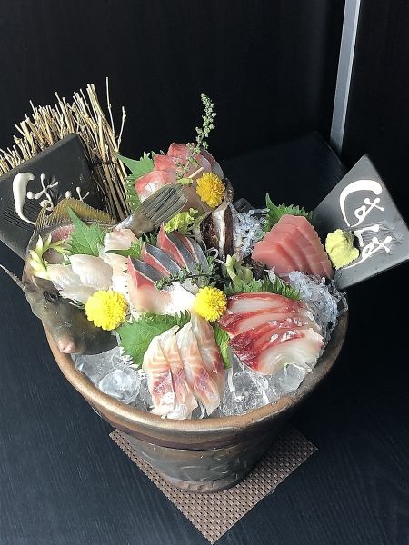 [Ofuna x Fish] The signature dish at Kusukusu Ofuna! Assorted sashimi served in a jar