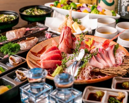 【夏季限定】接待・会食に!すだち蕎麦・ハモ・鮎・あわび・本まぐろ 2時間30分飲み放題コース