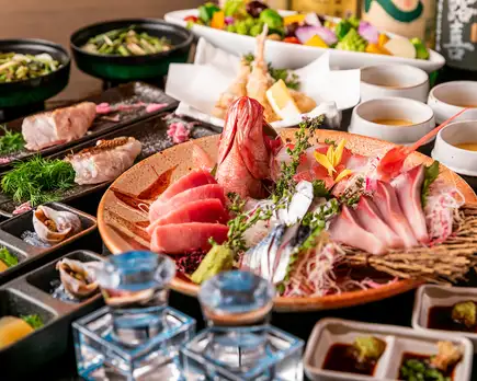 【夏季限定】接待・会食に！すだち蕎麦・ハモ・鮎・あわび・本まぐろ　2時間30分飲み放題コース