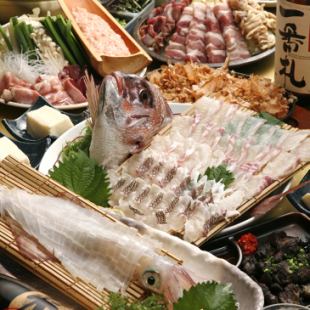 【사치품】 냄비 없음 후코코 오징어의 모습 구조가 있는 다케노야 만끽 코스 6000엔