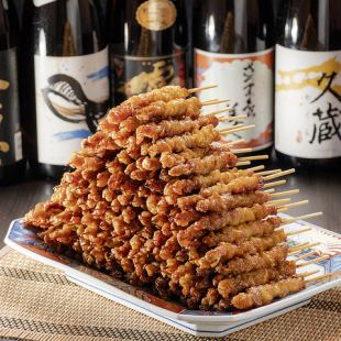 [Charcoal-grilled skewers] Hakata Gurugurutori skin!! Takenoya charcoal-grilled skewers samadhi course 5,500 yen◆ All 9 dishes with all-you-can-drink included ◆