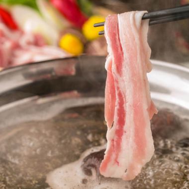 【3時間飲み放題付】黒豚しゃぶしゃぶ&肉寿司食べ放題コース　全7品　4480円→3480円