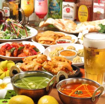 [A)] Standard course that also includes chicken tikka ☆ 2 hours all-you-can-eat and drink 3,300 yen * Half price for children under 10 years old ♪