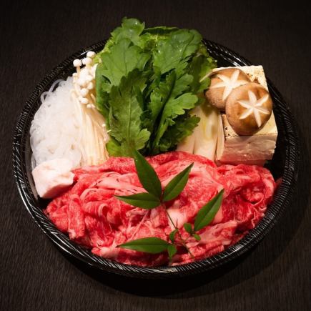 Sukiyaki course ⇒ 4 dishes 7000 yen (tax included)