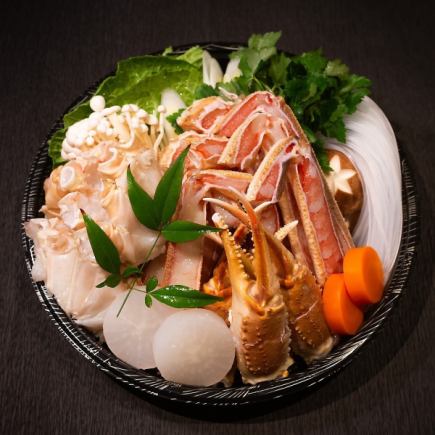 螃蟹壽喜套餐⇒4道菜 12,000日圓（含稅）