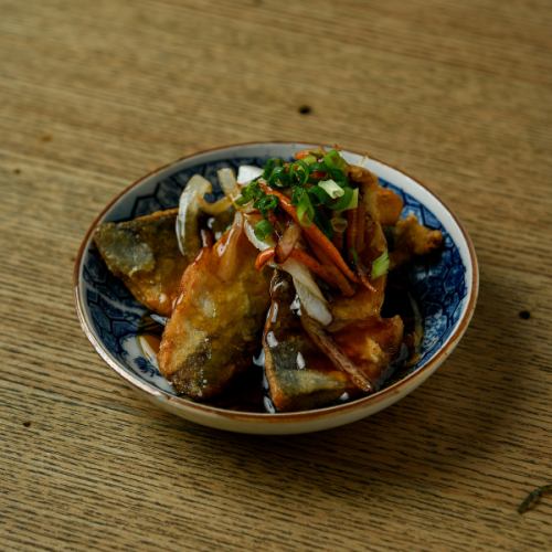アジ竜田の甘酢餡かけ