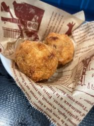 Smoked cheese croquette with beef tongue