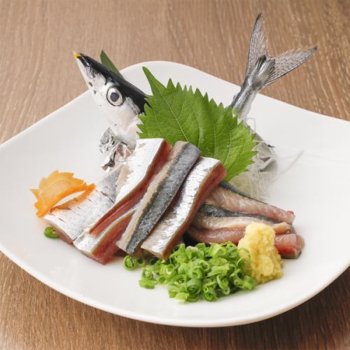 Pacific saury sashimi from Onagawa, Miyagi