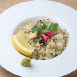 あわびと肝のバターライス