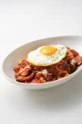 ベーコンエッグナポリタン