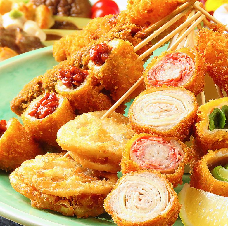 Assorted fried skewers (8 pieces)