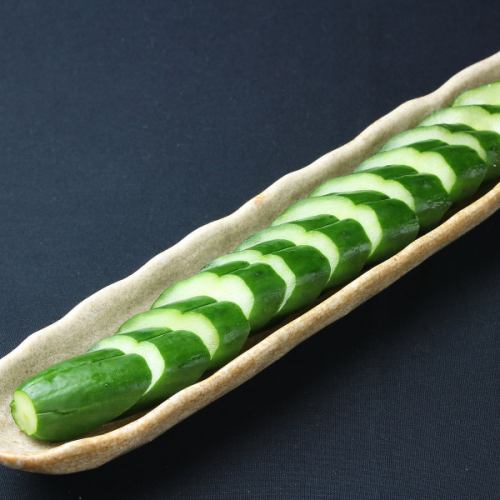 Cucumber pickled in a bottle