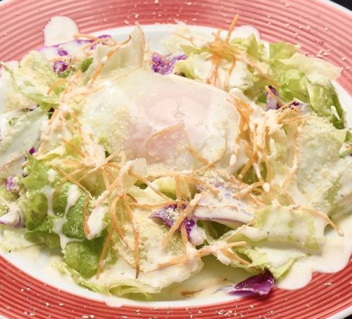 Warm ball Caesar salad