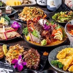 “미채(수국) 코스” 이세 새우 입구와 숯불 구이를 맛보는 전 8품 ◆2H 음료 무제한 포함 5500⇒5000엔