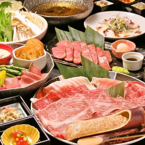 【　A4黒毛和牛が食べ放題！　】　　～プレミアム食べ放題プラン～お出汁も8種類からお選びいただけます！