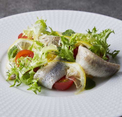 金華イワシとインカのめざめのマリネ~シチリア風~