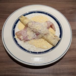 ホワイトアスパラガスのグリル～カルボナーラ風～