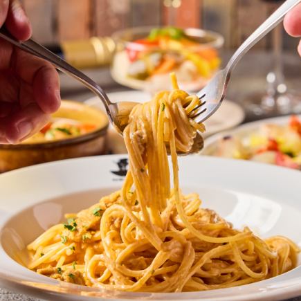 [★2-hour all-you-can-drink sparkling wine and draft beer] Luxurious appetizers, truffle pizza, forest chicken main course, chef's recommended pasta course