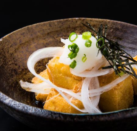 fried raw tofu