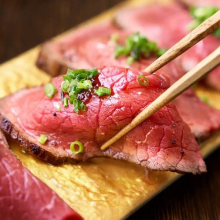 [Includes 2-hour all-you-can-drink A] Mon-Thurs only♪ 11-item course including appetizer platter, meat plate, and meat sushi [4500 yen → 3500 yen]