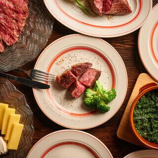 【宴会/忘新年会に☆】2時間飲み放題付「黒毛和牛熟成ステーキ等10品」【6600円→5000円】