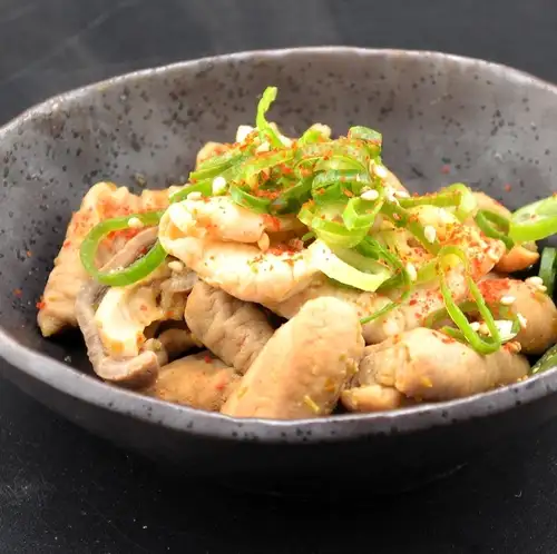 Offal with yuzu pepper ponzu sauce