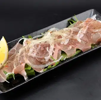 Prosciutto and mizuna lemon carpaccio