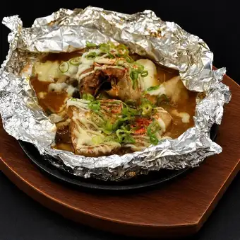 Mackerel in miso paste can, baked in foil