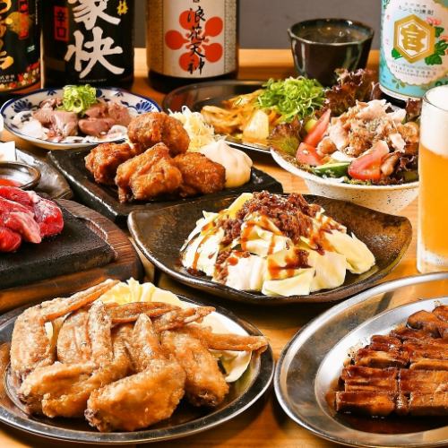 年末聚会的完美之选!【真岛屋人气套餐】多汁煎饺、秘制鸡翅等9道菜,含2小时畅饮☆ 4,000日元